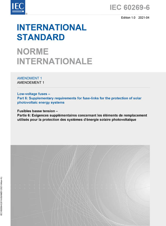 Cover IEC 60269-6:2010/AMD1:2021